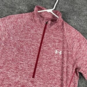 Under Armour Pullover Shirt Womens Large Purple Long‎ Sleeve 1/4 Zip Mock Neck